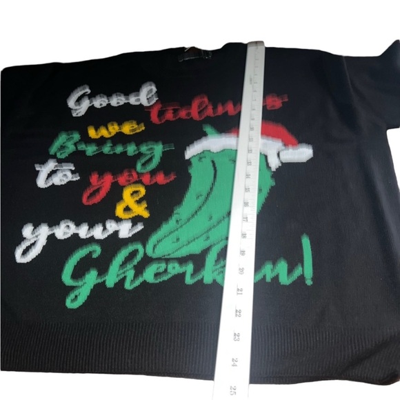 Threadbare Plus Christmas Gherkin Women's Knit Sweater In Black Size 14US - Picture 11 of 15